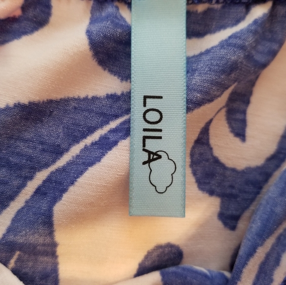 Loila Blue and Pink Printed Strapless Maxi Dress - Picture 6 of 7